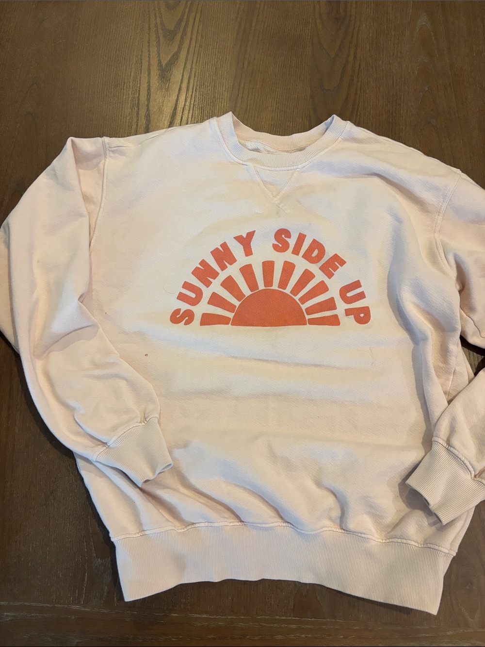 Billabong Pink Crewneck with Orange 'Sunny Side Up' Graphic